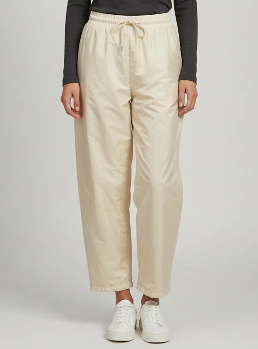 Prada Cream Re-Nylon Padded Drawstring Trousers M