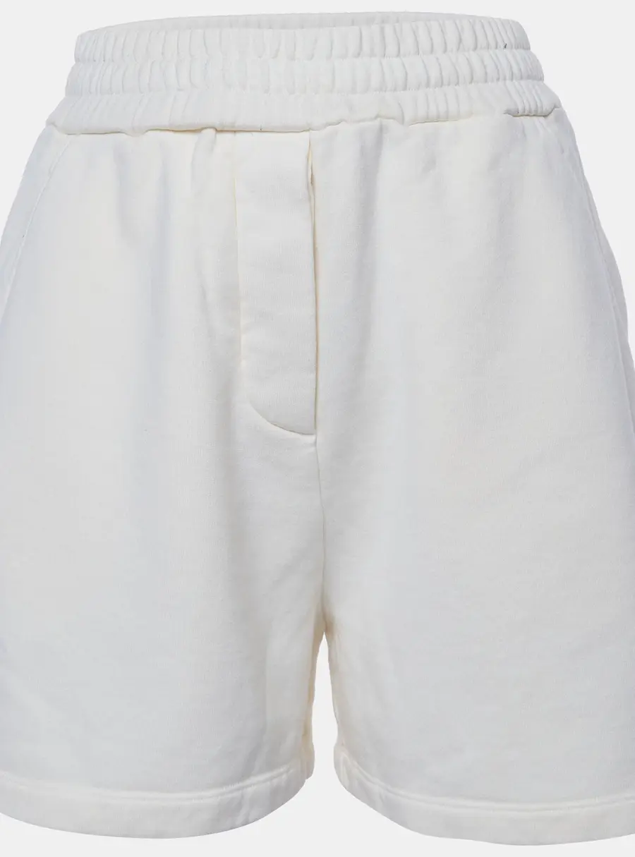 Prada Cream Logo Detail Jersey Bermuda Shorts S