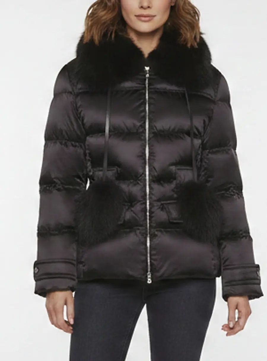Prada Black Nylon Zip Up Long Sleeve Quilted Down Jacket S