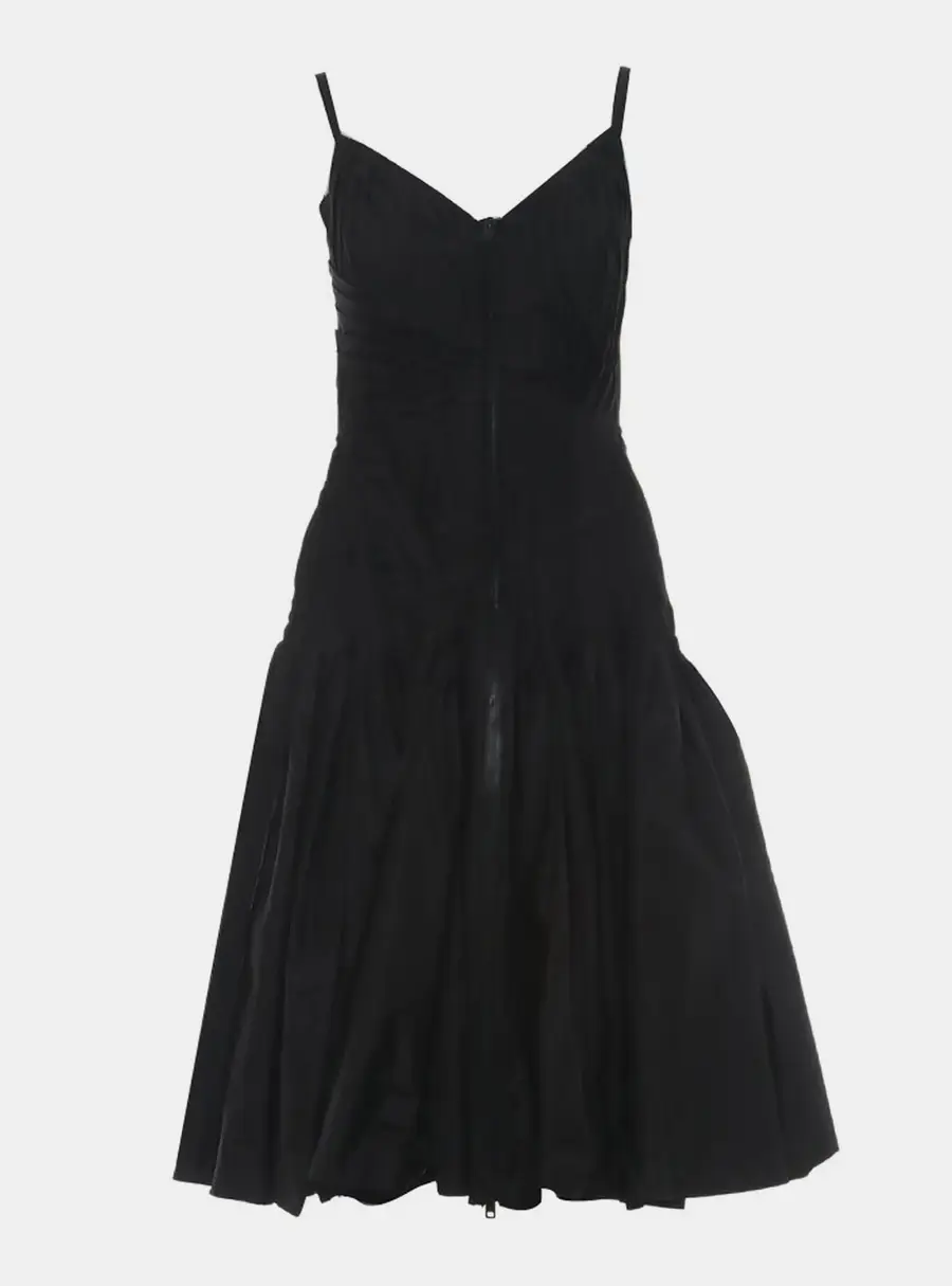 Prada 2017 Zip Up Pleated Nylon Dress