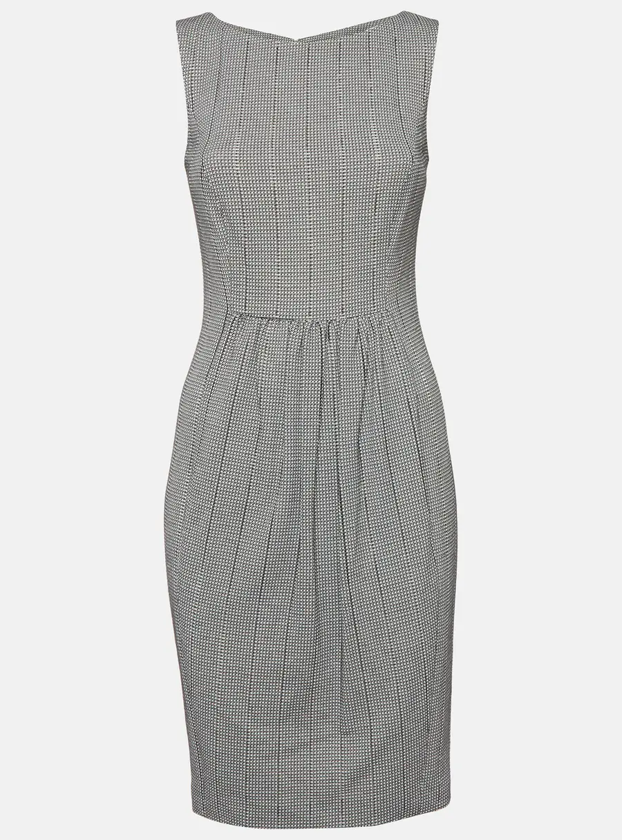 Prada Black/White Stretch Knit Flared Mini Dress S