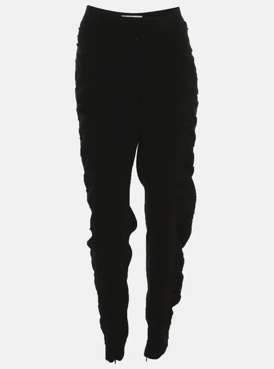 Prada Black Pleated Crepe Capri Trousers L