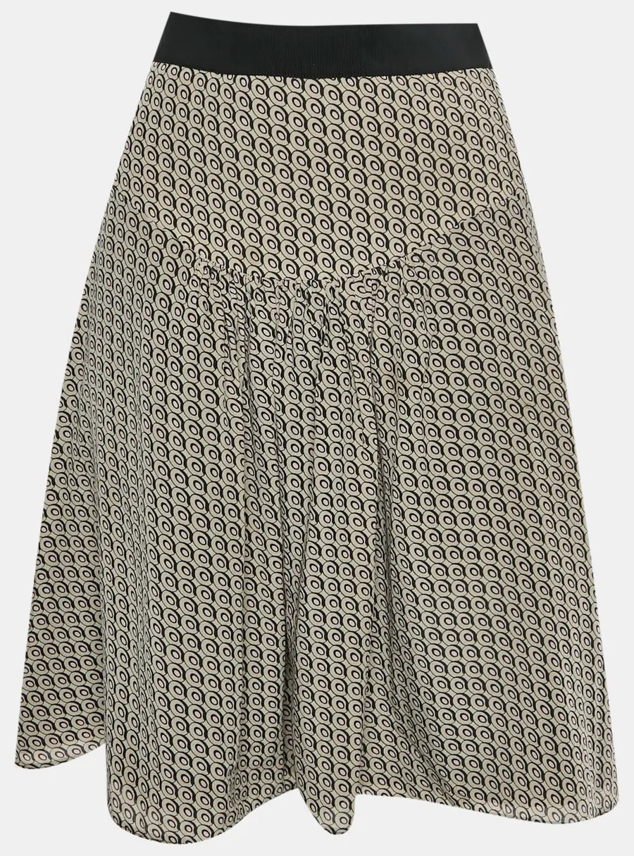 Prada Beige Printed Silk Short Skirt S