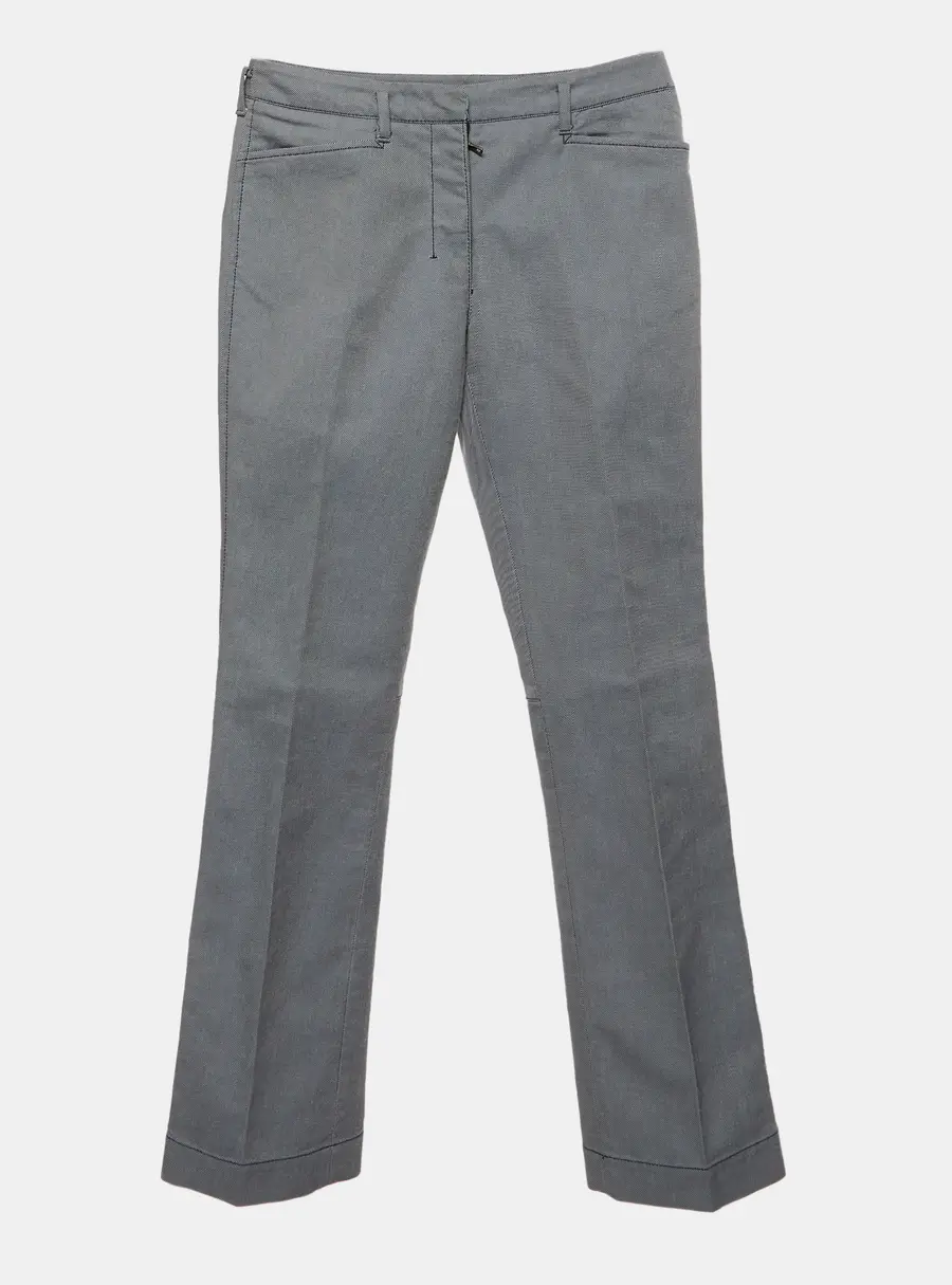 Prada Blue Cotton Twill Linea Rossa Straight Leg Trousers S