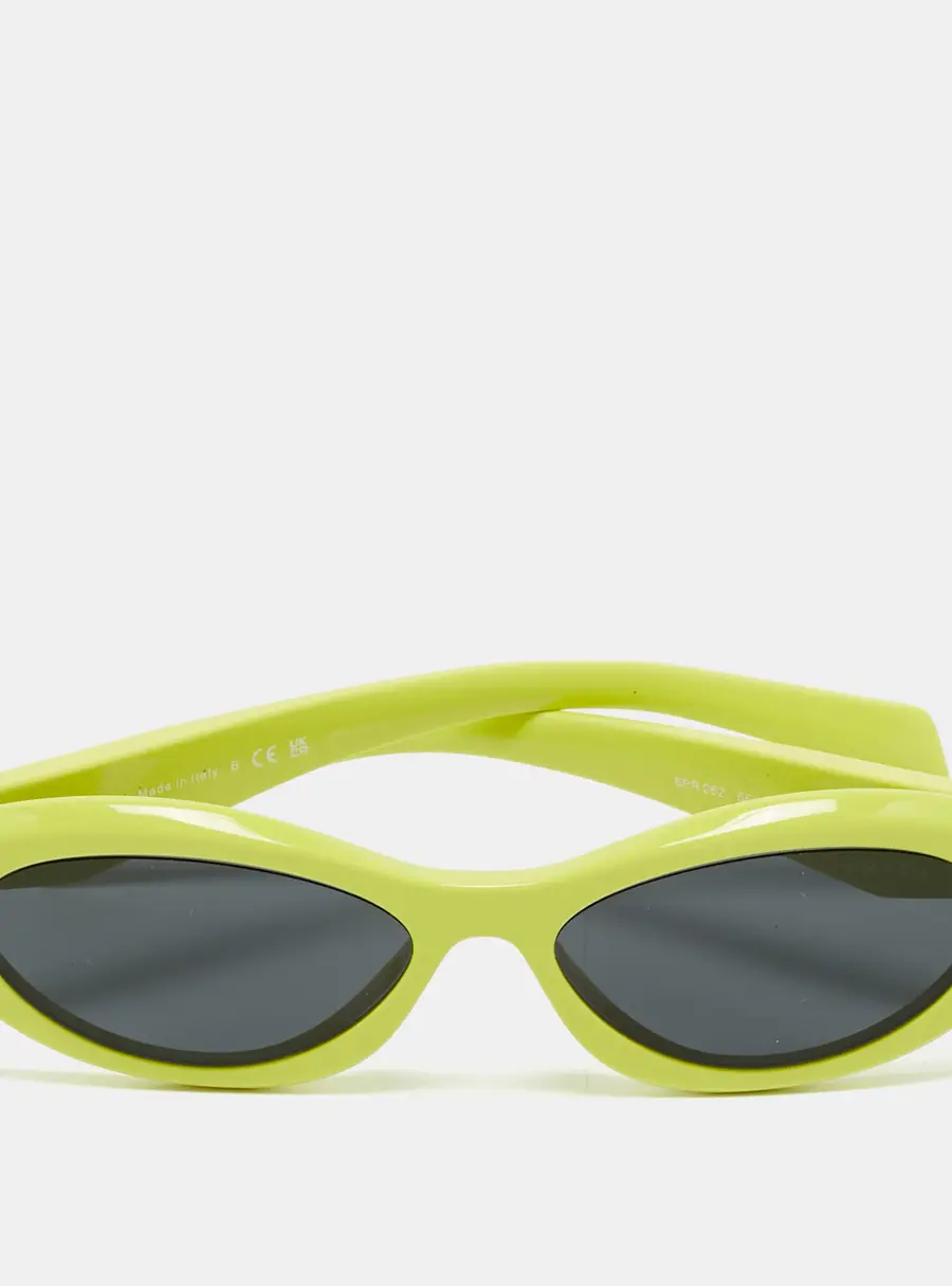 Prada Lime Green/Black PR 26ZS Frame Oval Sunglasses