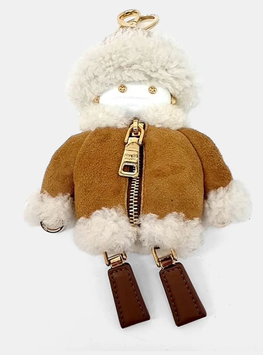 Prada Soft Robot Shearling Keychain