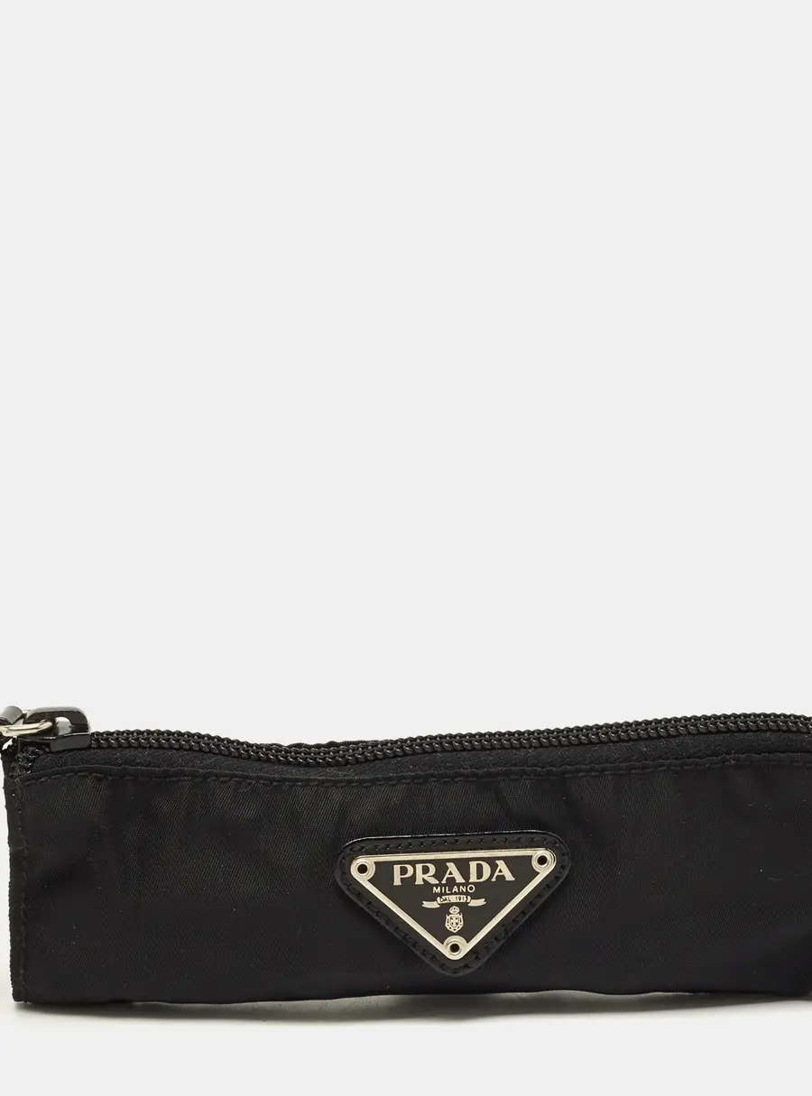 Prada Logo Black Nylon Pen Case