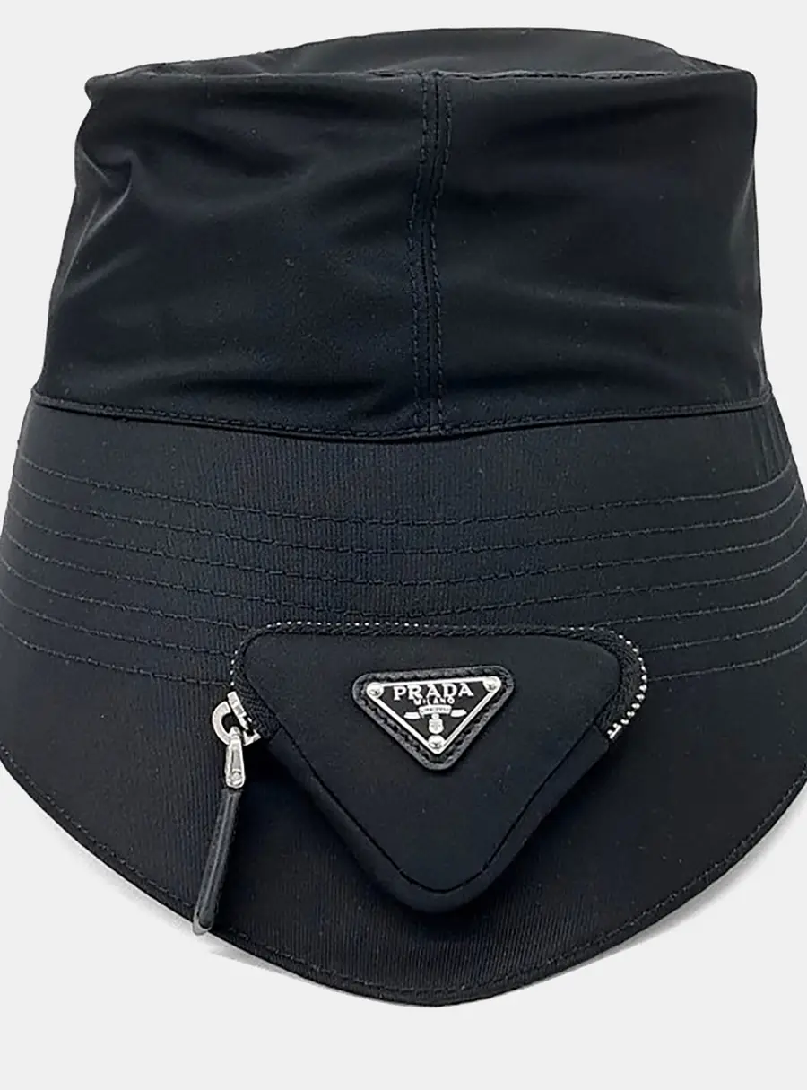 Prada Black Re-Nylon Pouch Bucket Hat