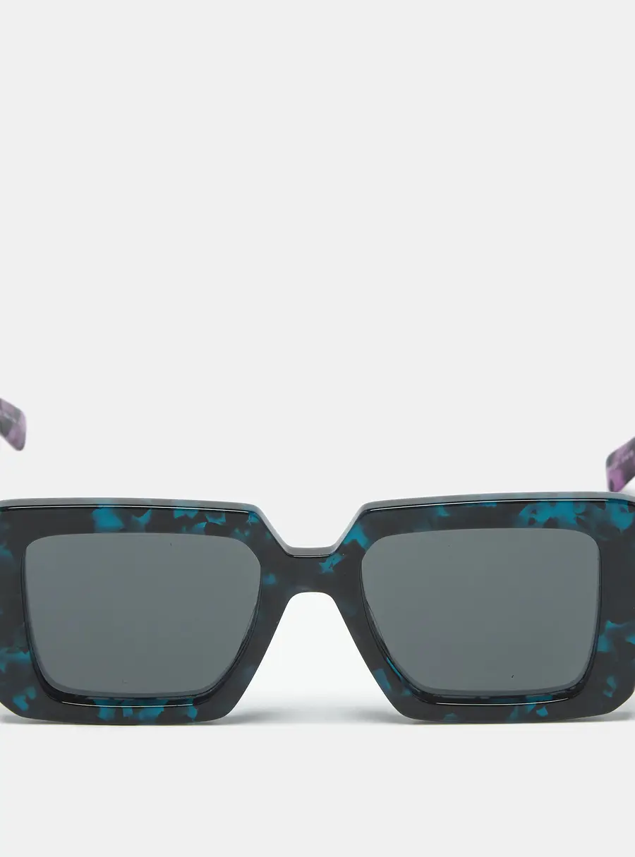 Prada Tortoise Blue/Purple SPR 23Y Frame Square Sunglasses