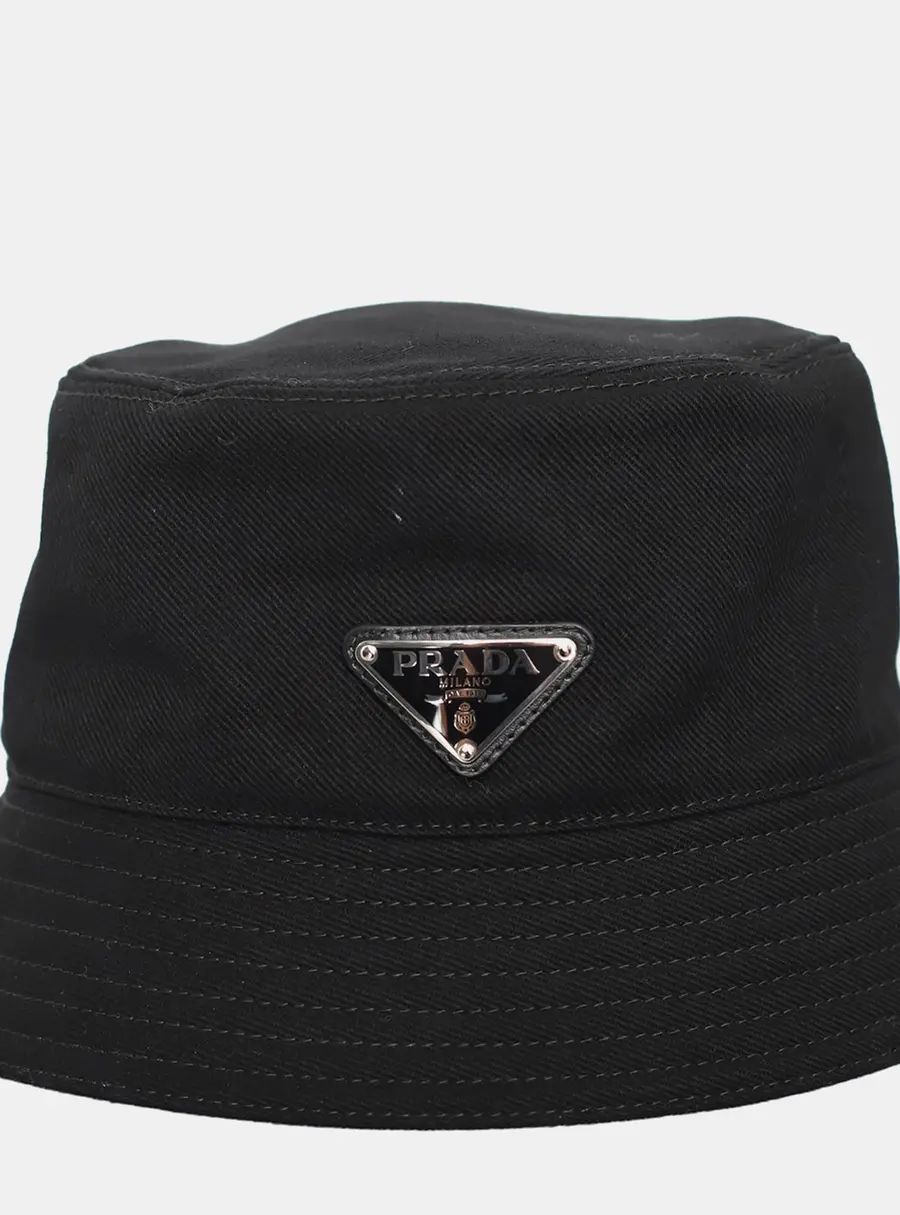 Prada Triangle Logo Bucket Hat