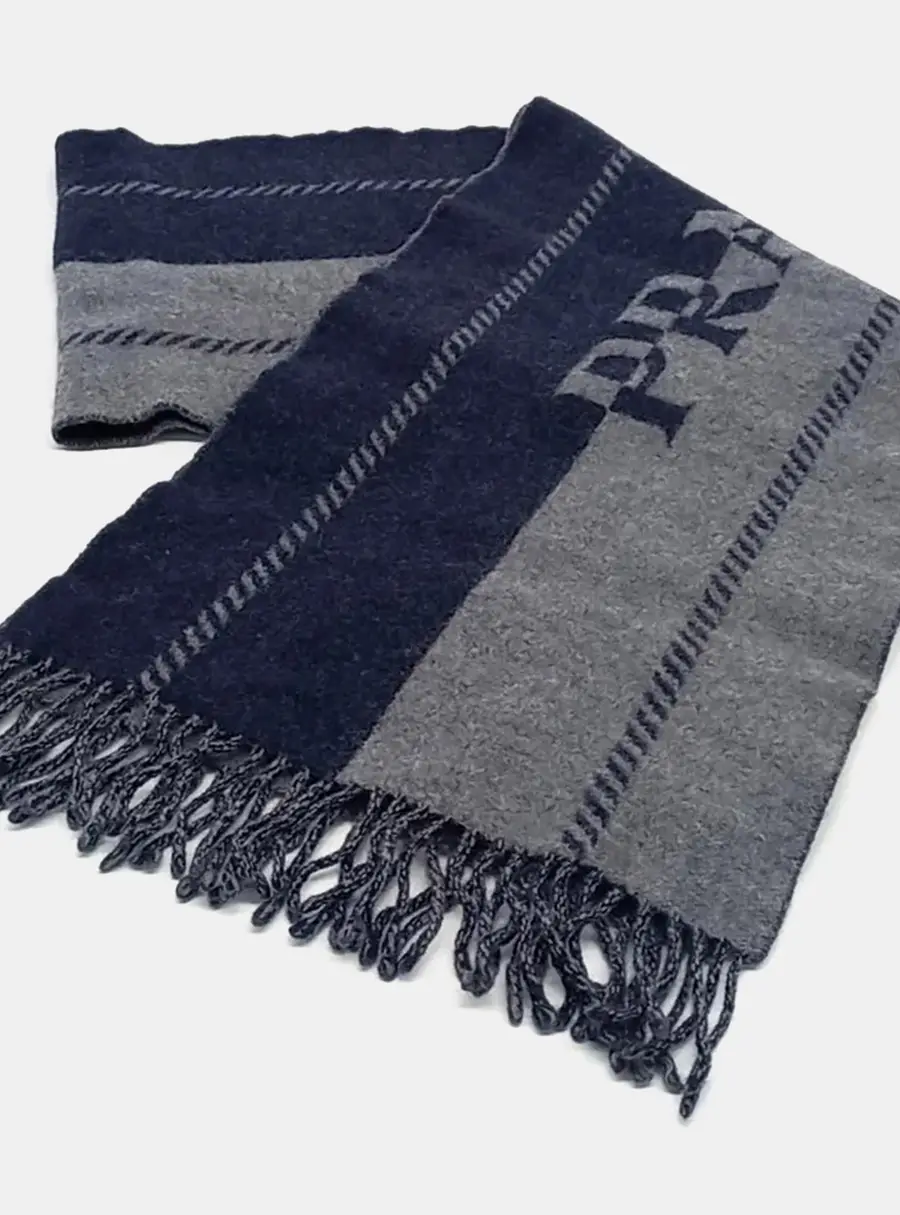 Prada Wool Blue Grey Scarf