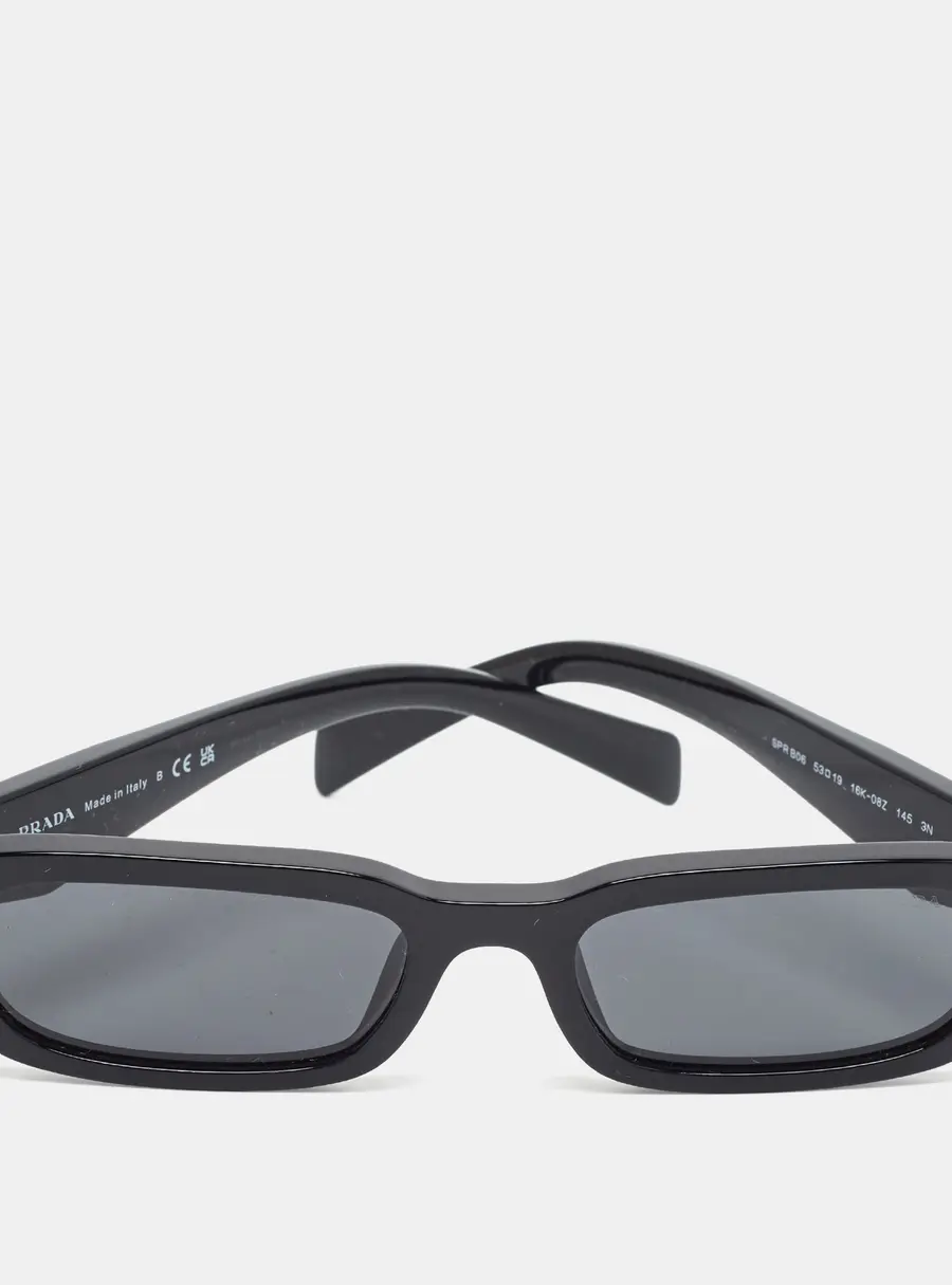 Prada Black SPR BO6 Symbole Rectangle Sunglasses