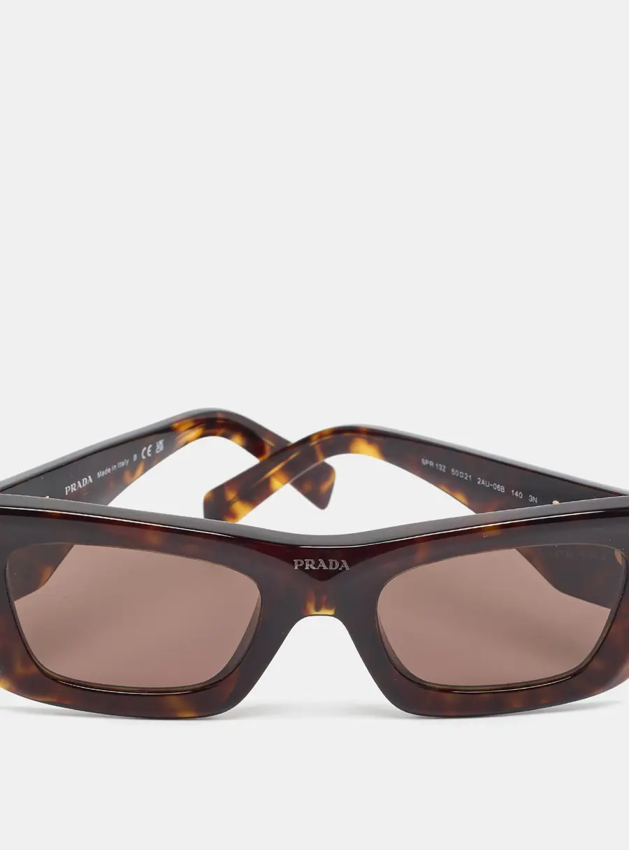 Prada Tortoiseshell Brown SPR 13Z Symbole Cat Eye Sunglasses