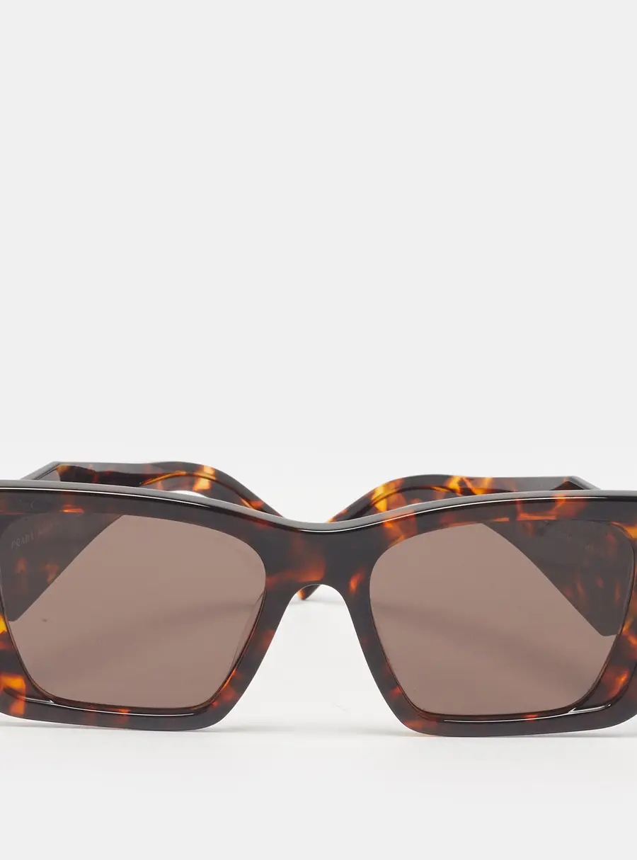 Prada Tortoise Brown SPR 08Y Symbole Cat Eye Sunglasses