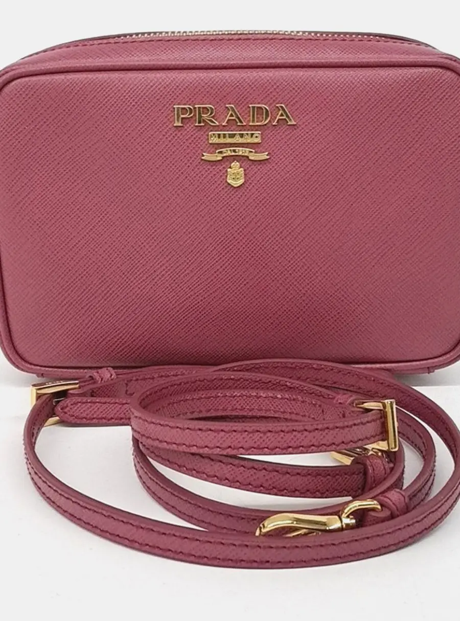 Prada Pink Saffiano Mini Crossbody Bag