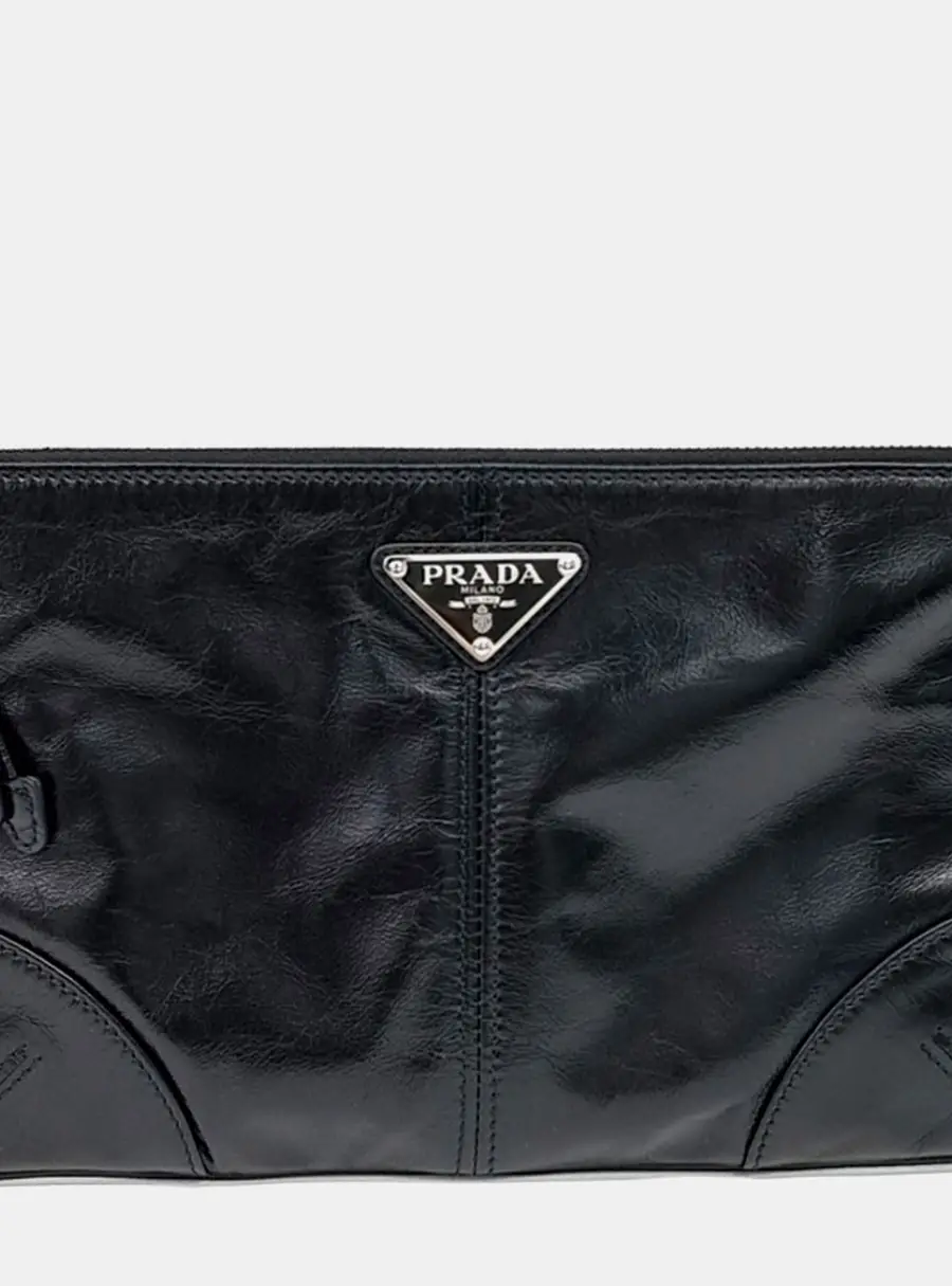 Prada Black Leather clutch