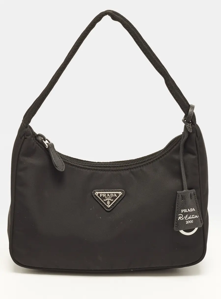 Prada Re-Edition 2000 Mini Black Nylon Shoulder Bag