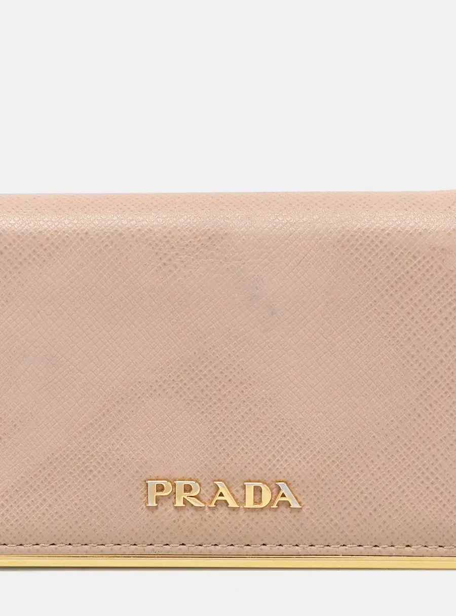 Prada Beige Leather Coin Purse