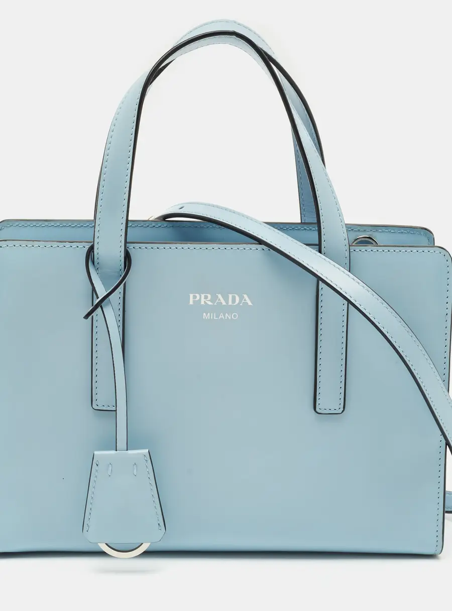 Prada Light Blue Brushed Leather Mini Re-edition 1995 Tote