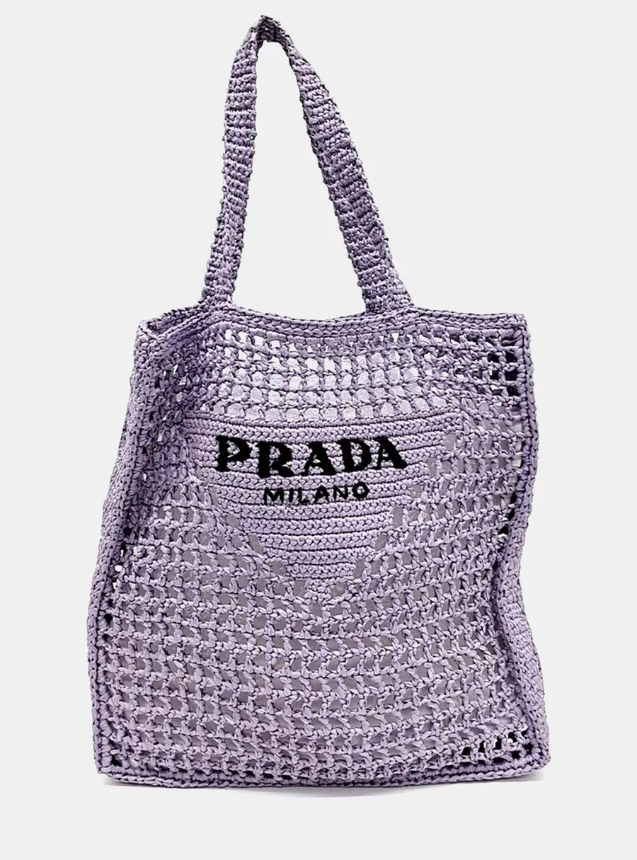 Prada Purple Raffia raffia shoulder bag