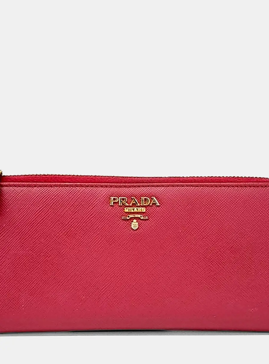Prada Saffiano Long Wallet Pink Saffiano Leather Wallet