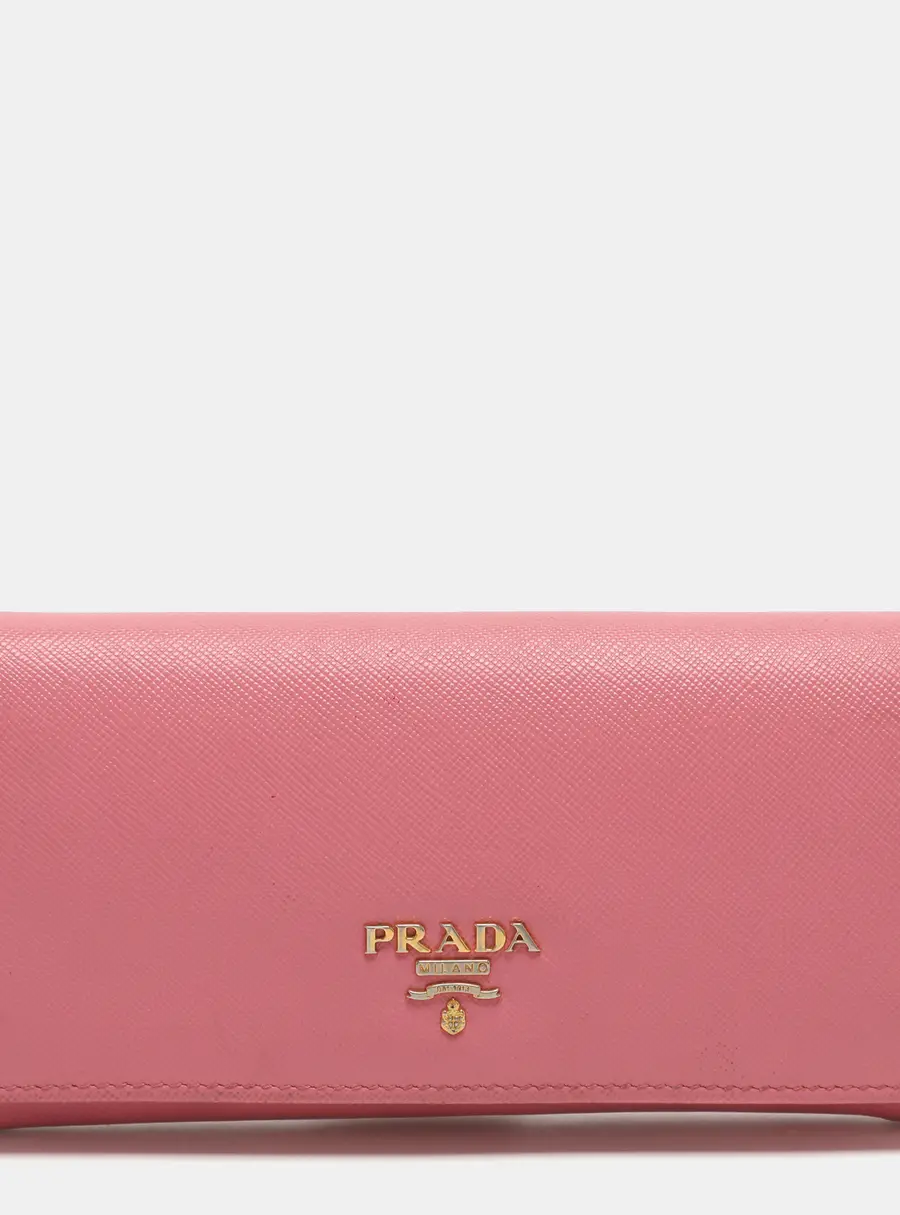 Prada Pink Saffiano Leather Wallets