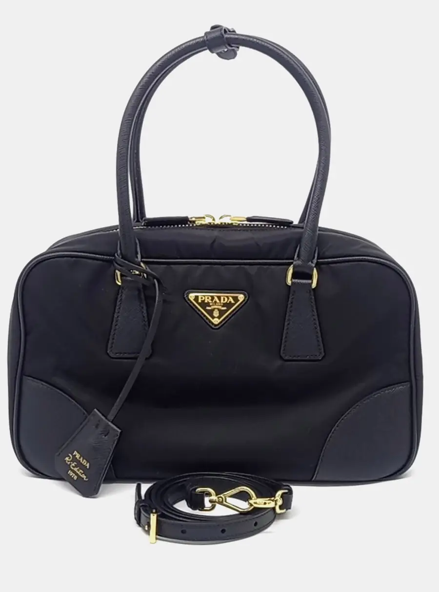 Prada Re-Edition 1978 Black Re-Nylon Leather Satchel Bag