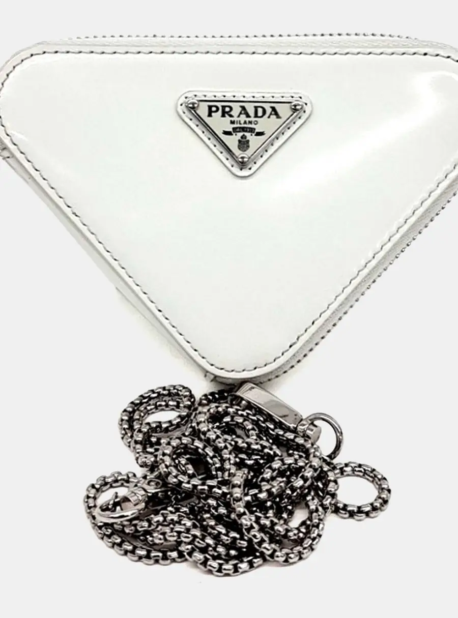 Prada Triangle Mini Chain Crossbody Bag