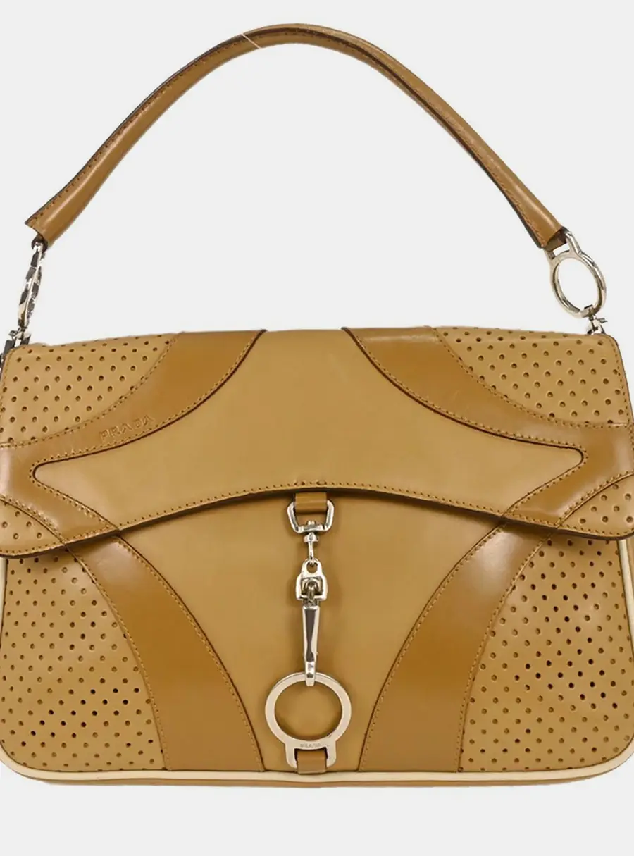 Prada Brown Leather Shoulder Bag