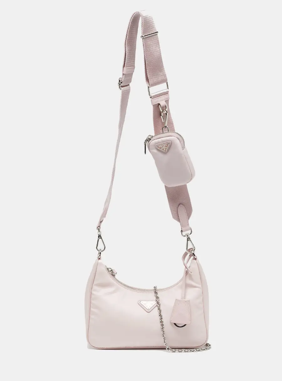 Prada Re-Edition 2005 Light Pink Nylon Shoulder Bag