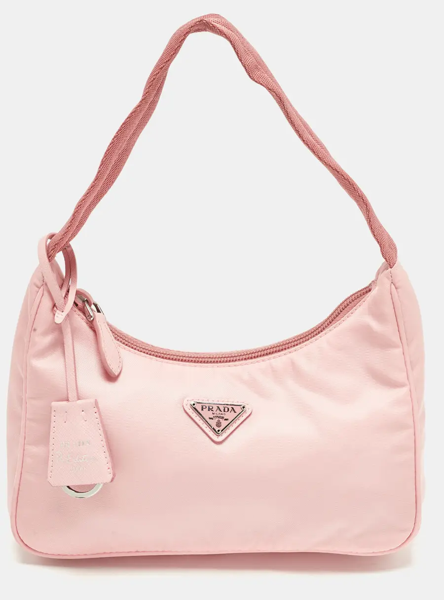 Prada Re-Edition 2000 Pink Nylon Shoulder Bag