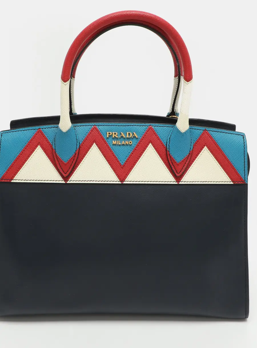 Prada Esplanade Medium Multicolor City Calf Leather Satchel