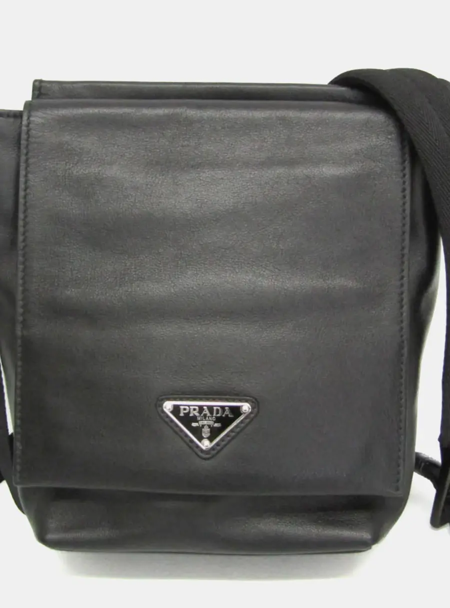 Prada Black Leather Shoulder Bag