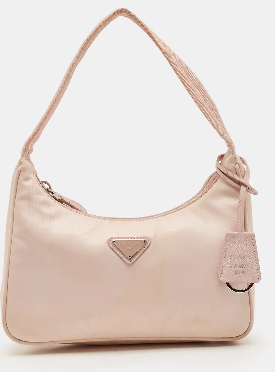 Prada Re-Edition 2000 Light Pink Nylon Shoulder Bag