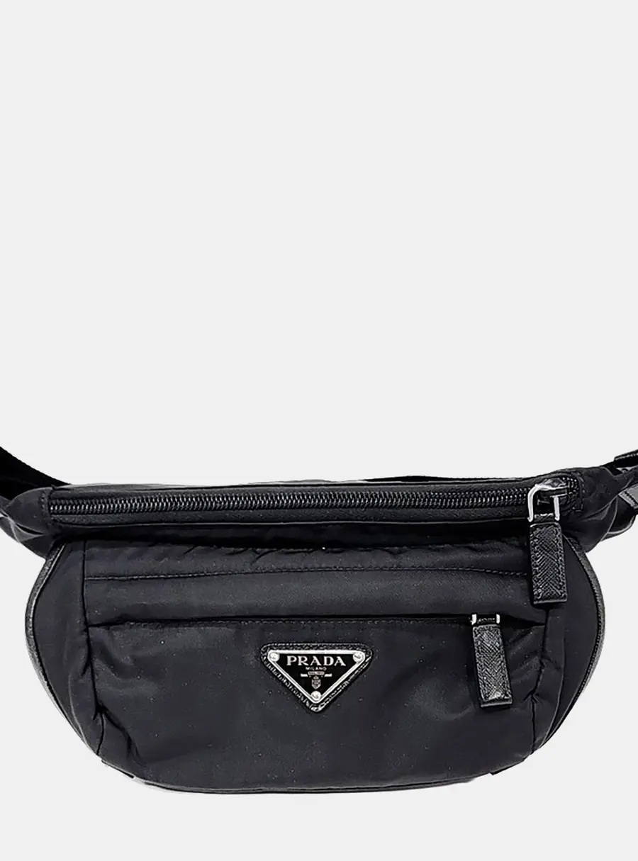 Prada Black Nylon Re-Ylon Biker Bag Small