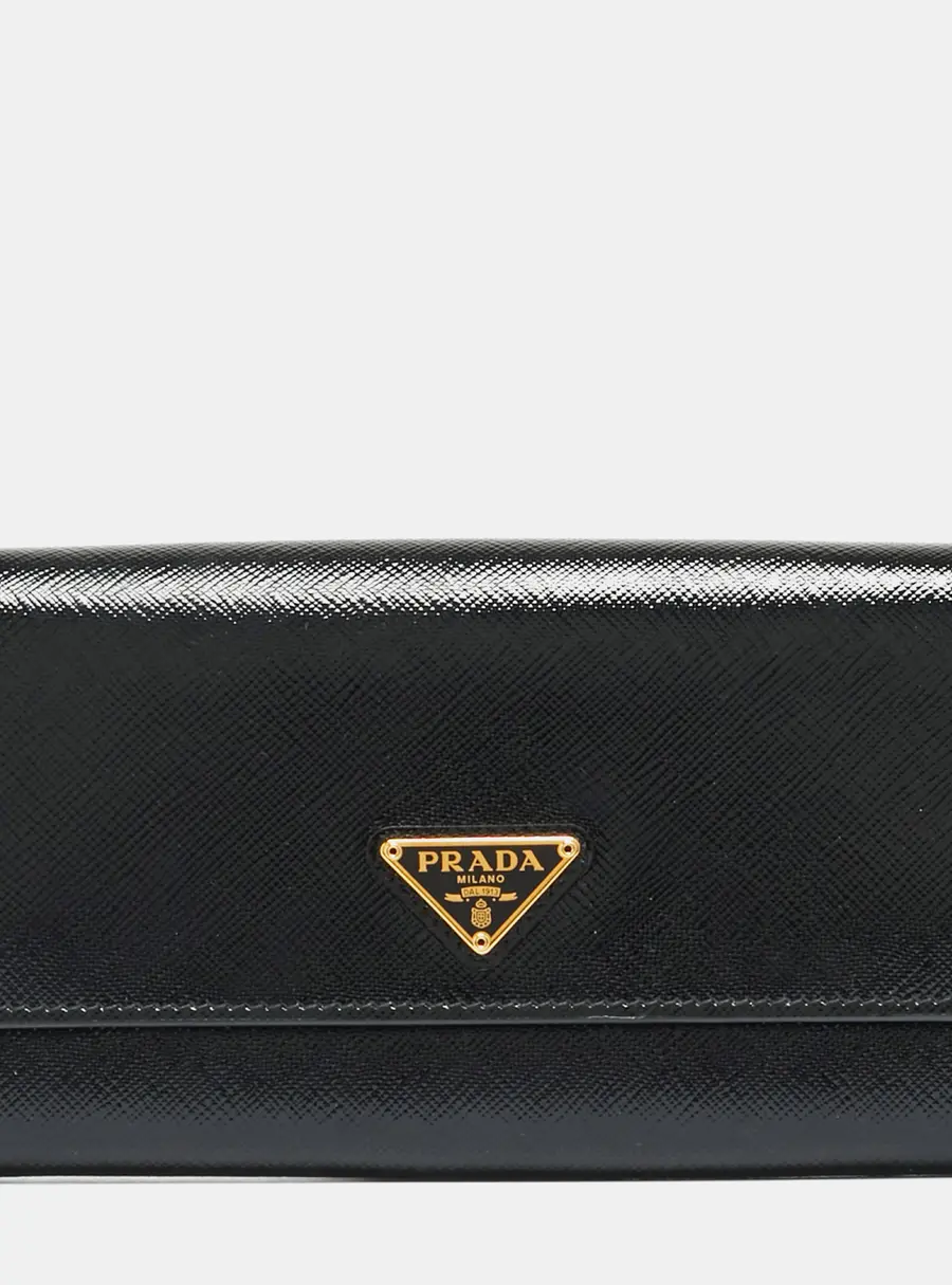 Prada Black Patent Leather Wallet