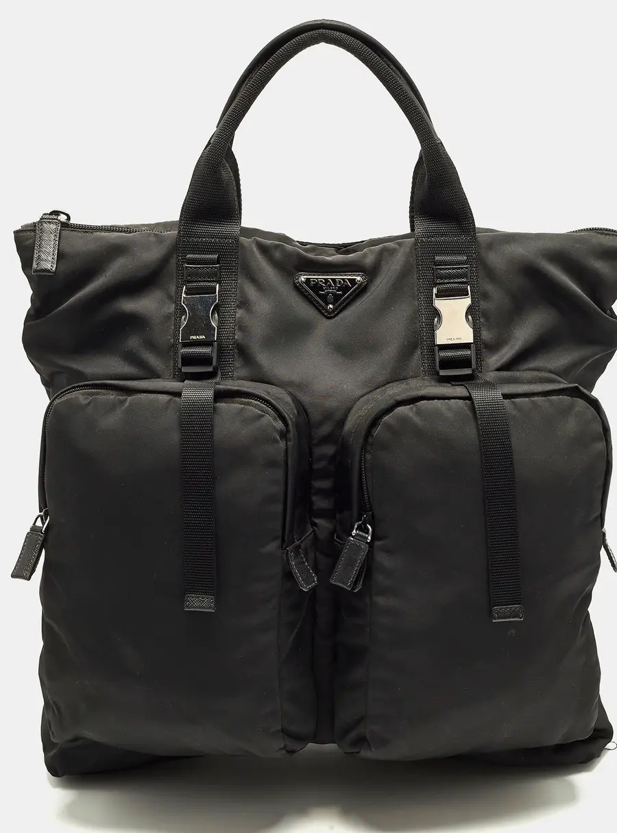 Prada Black Multiple Pocket Nylon Convertible Backpack