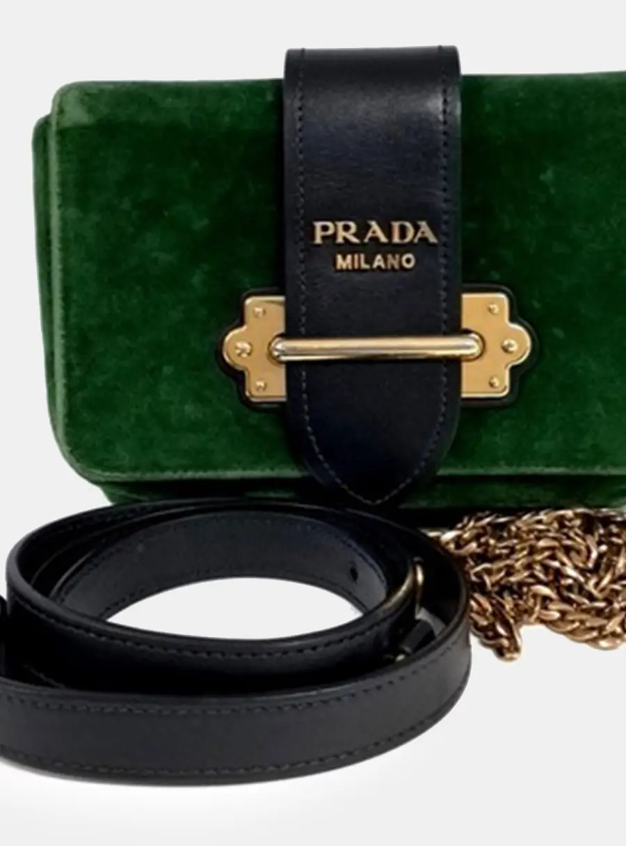Prada Multicolor Velvet Cahiers crossbody and belt bag