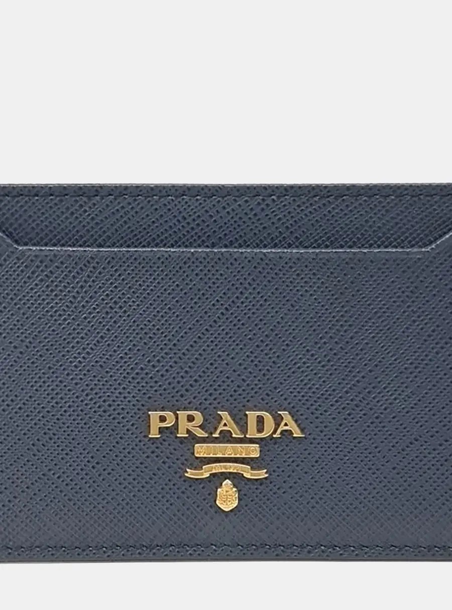 Prada 2MC208 Navy Saffiano Leather Card Holder
