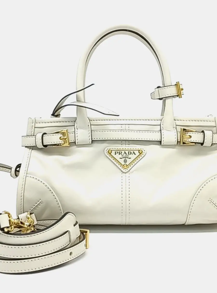 Prada Bonnie Mini White Leather Shoulder Bag