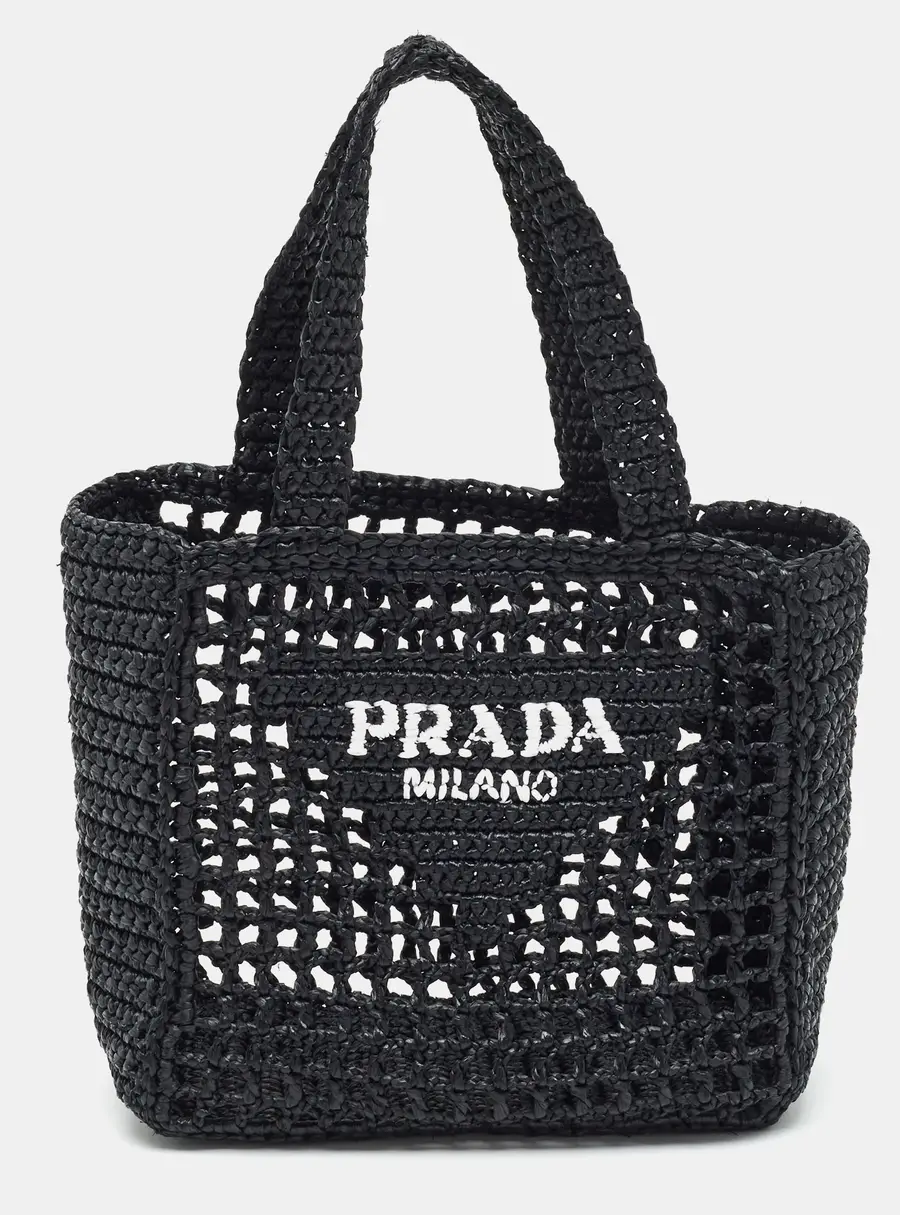 Prada Black Small Crochet Tote