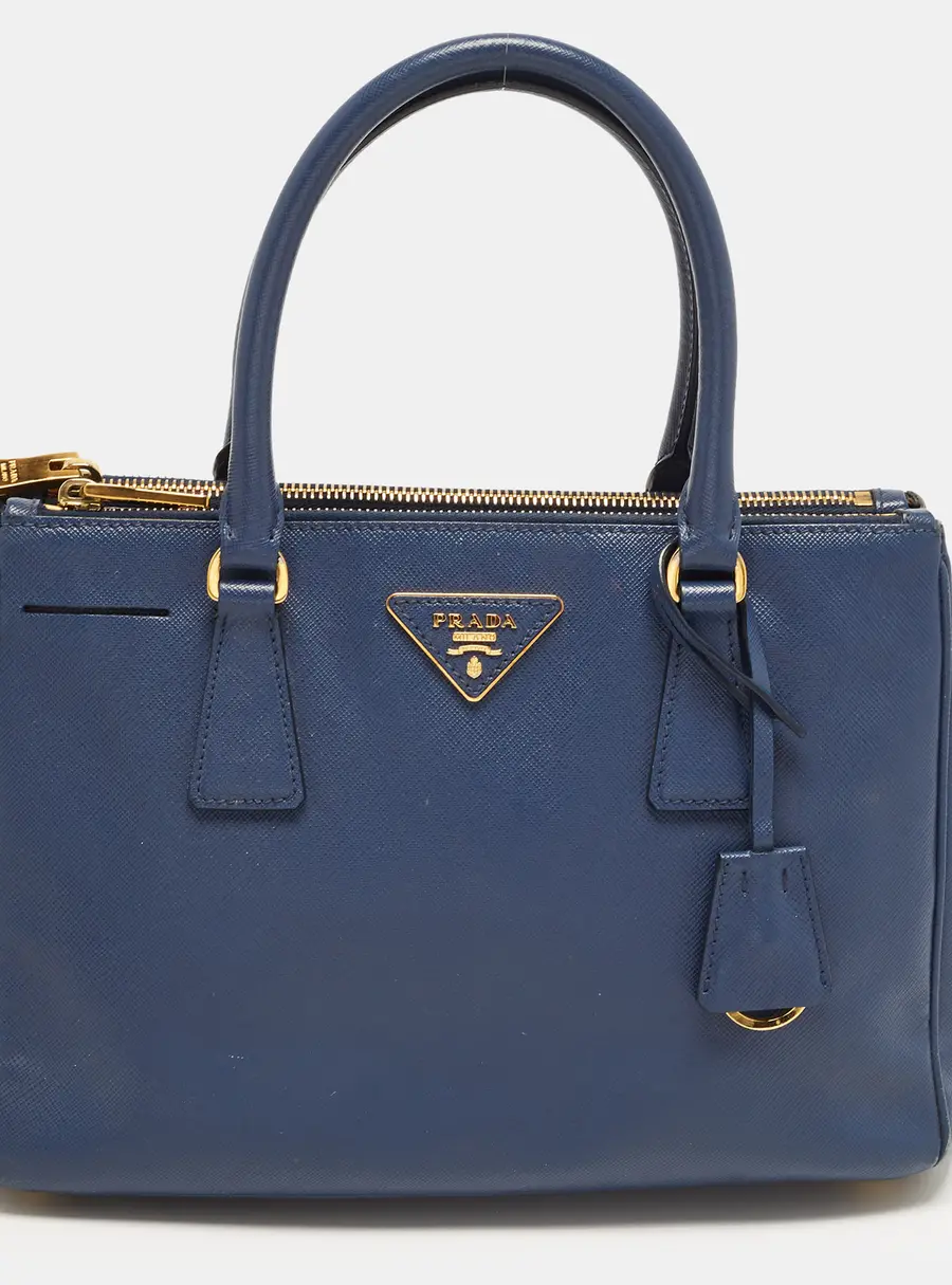 Prada Galleria Medium Blue Saffiano Leather Tote