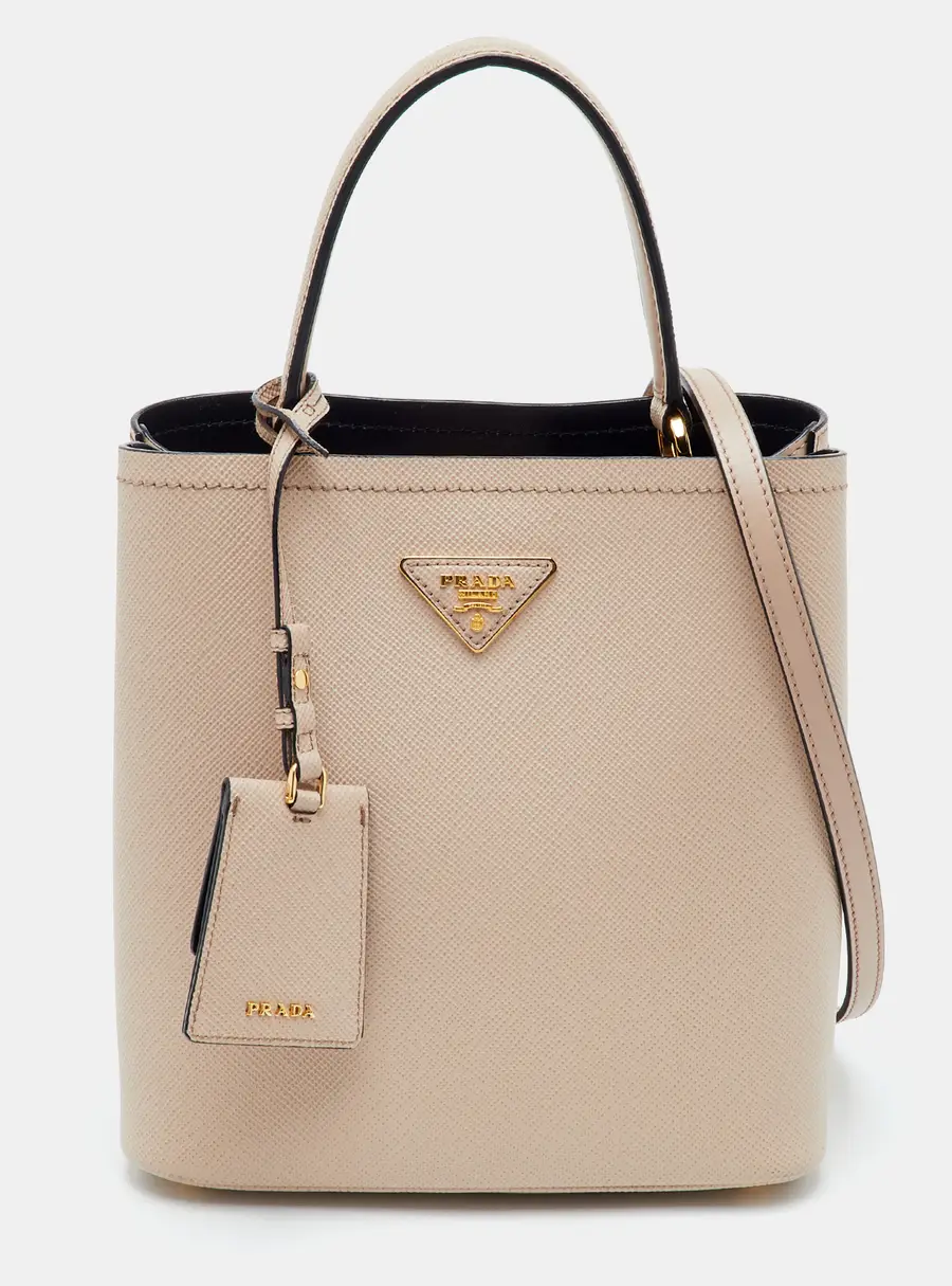 Prada Panier Pink Medium Saffiano Cuir Leather Top Handle Bag