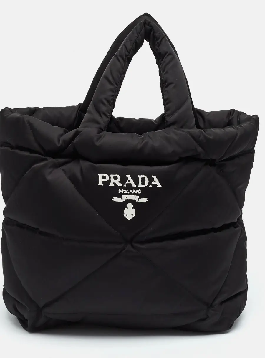 Prada Black Quilted Padded Re-Nylon Tote