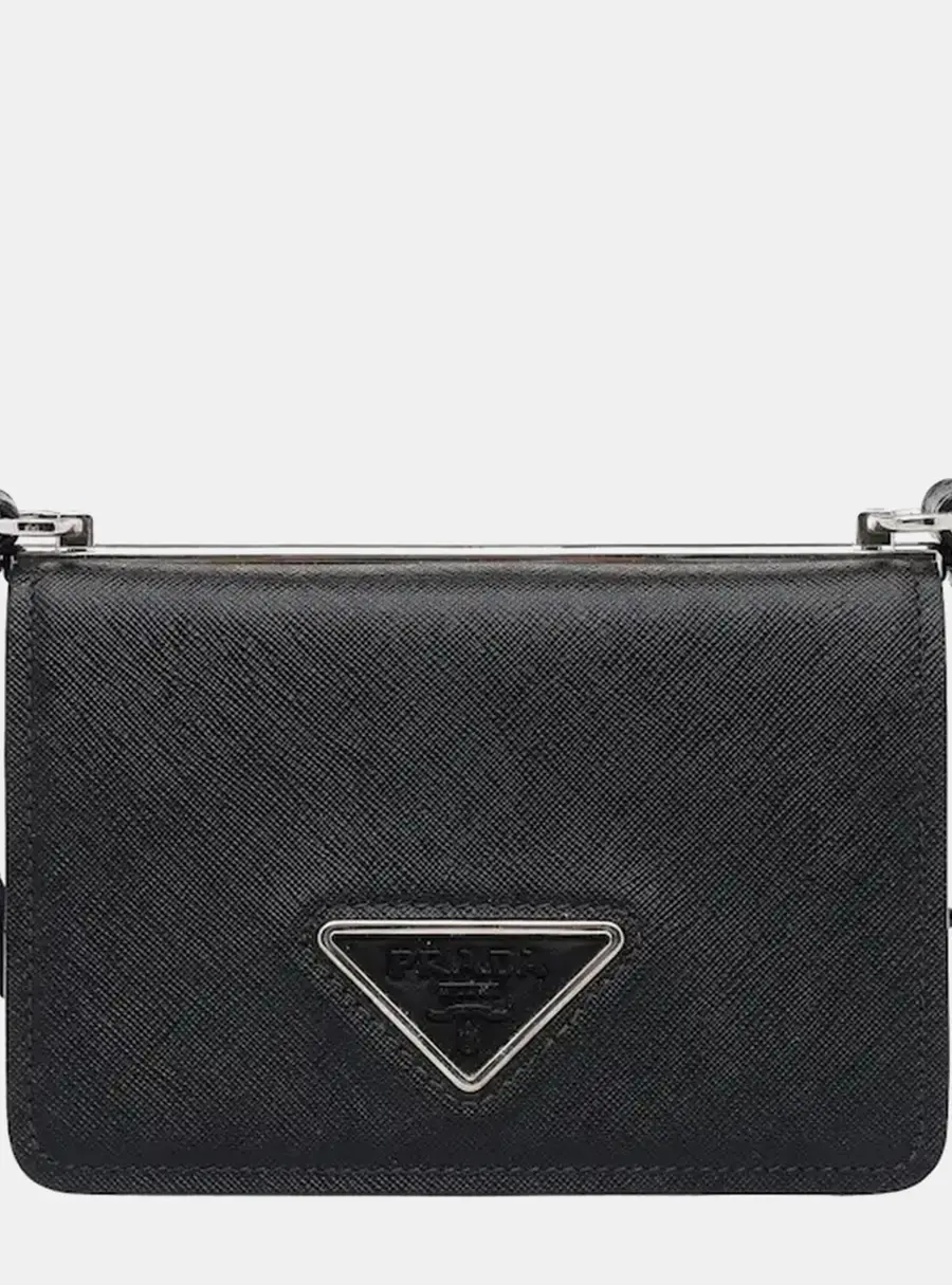 Prada Saffiano Mini Black Saffiano Leather Crossbody Bag