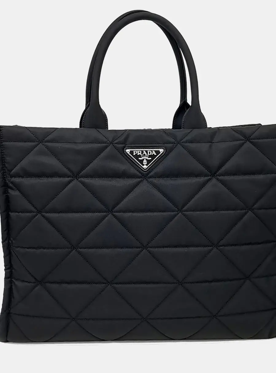 Prada Black Re-Nylon Padded Tote Bag