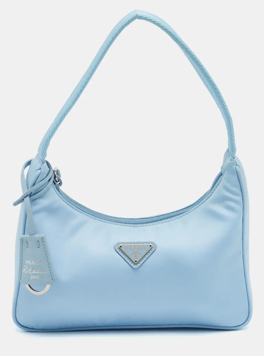 Prada Re-Edition 2000 Light Blue Re-Nylon Shoulder Bag