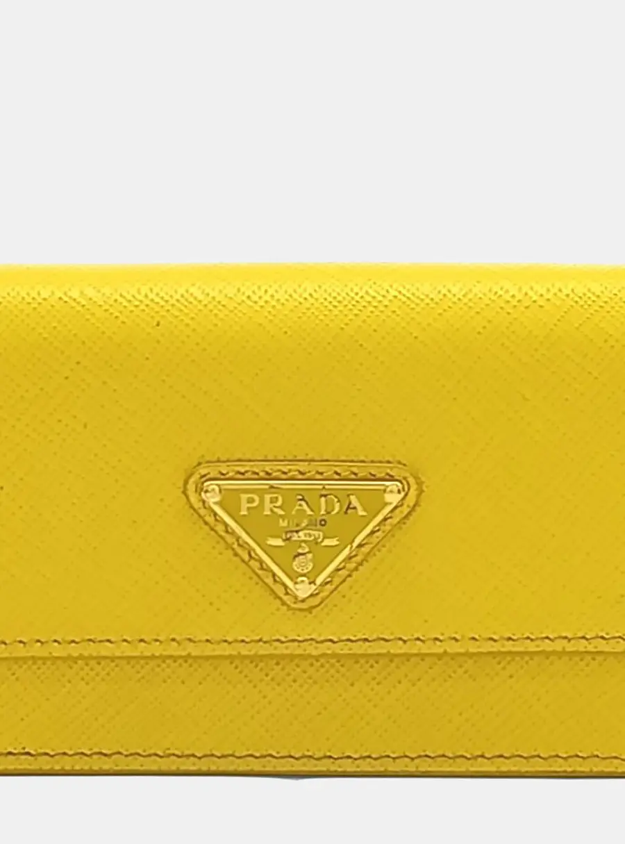 Prada Saffiano Chain Card Holder (1MR034)