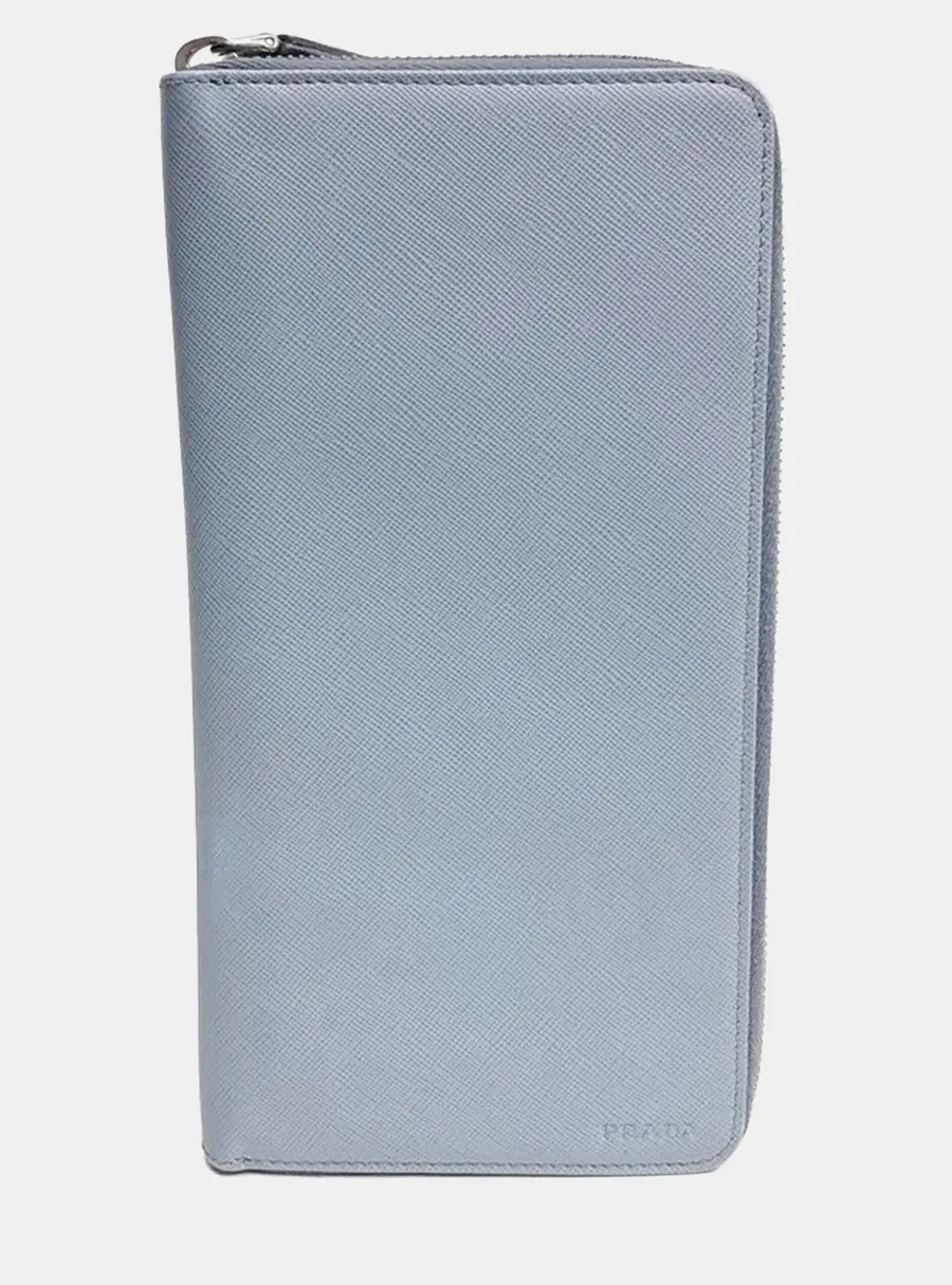 Prada Blue Saffiano Clutch/Long Wallet (2M1220)