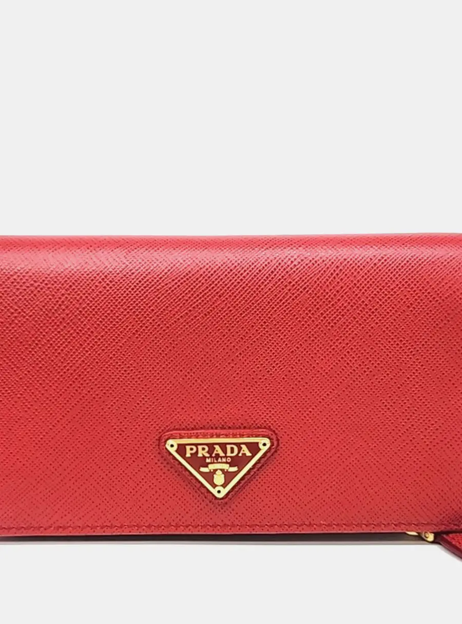 Prada Red Saffiano Medium Wallet (1ML009)